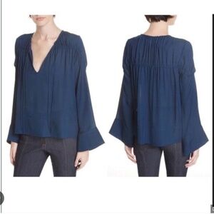 cinq a sept anatolia ruched silk top